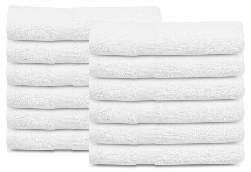 GOLD TEXTILES 24 PCS New White 20X40 Cotton Blend Economy Bath Towels Soft & Quick Dry Salon Hair Towel-Gym Towel (2 Dozen) - Image 1